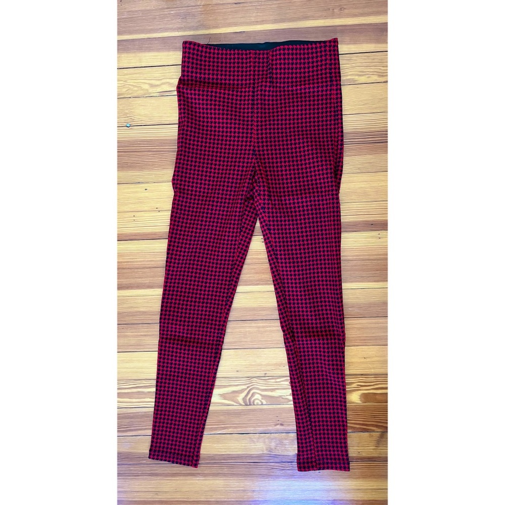 Zara Red Houndstooth Leggings
